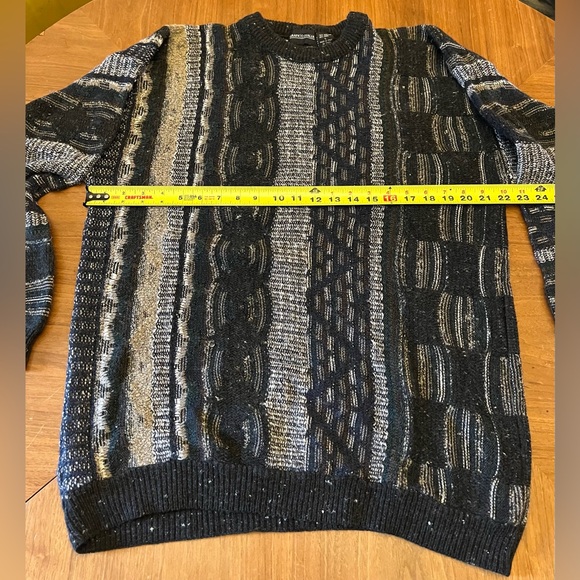 Vintage Grafico Italia Men's Textured Abstract Sweater Large Italy - Picture 7 of 8